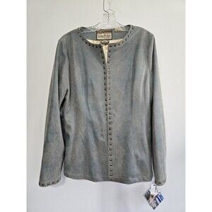 Panhandle Powder River Outfitters Jacket Aztec Western Blue Blazer XL Studs NWT